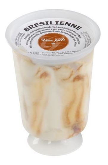 Image sur Crème Glacée au goût Vanille avec sauce Caramel et Noisettes