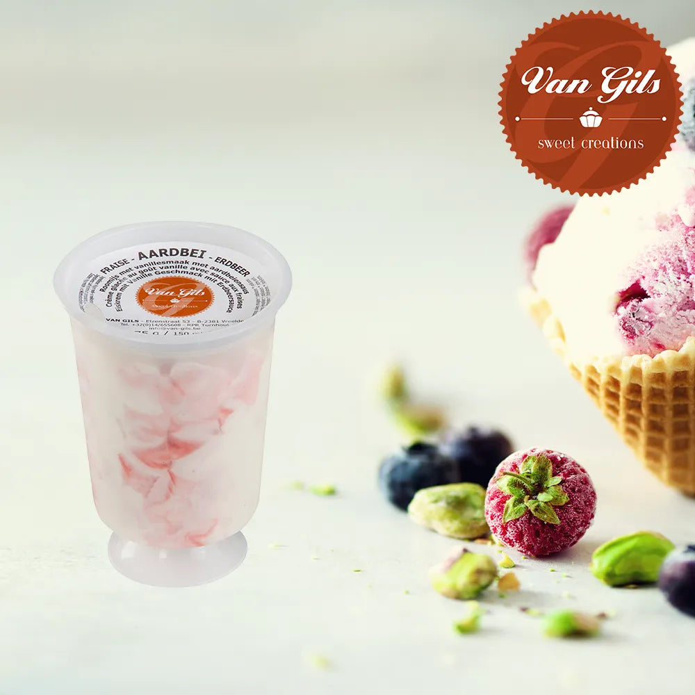 Erdbeer Eiskrem Pokalbecher